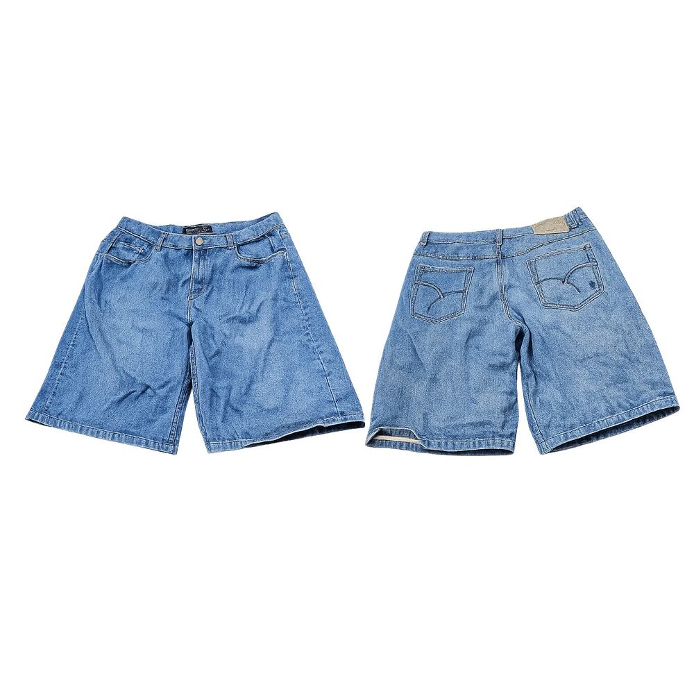 Vintage Rocawear Denim Shorts Mens 46 Blue Baggy Loose Fit Y2K Hip Hop